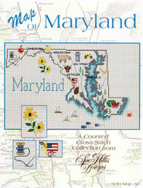 Maryland Map by Sue Hillis Designs 7443 