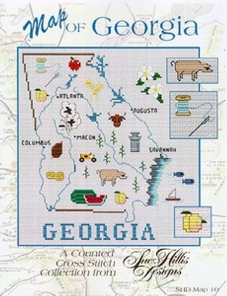 Georgia Map Sue Hillis Designs 7433 