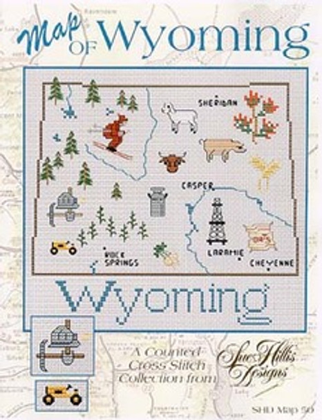 Wyoming Map by Sue Hillis Designs 7473 