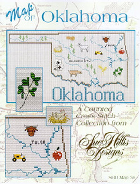 Oklahoma Map by Sue Hillis Designs 7459 