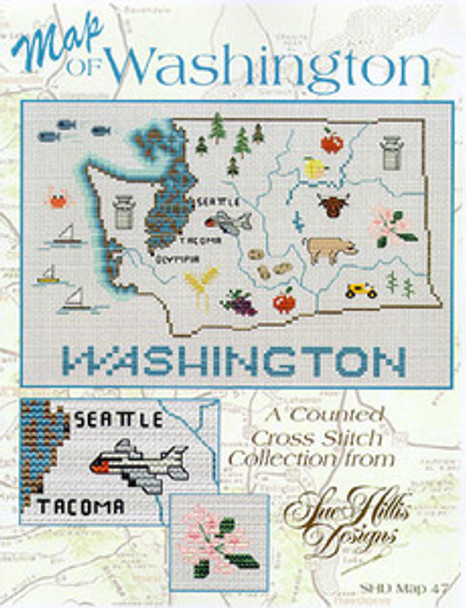 Washington Map Sue Hillis Designs 7470 