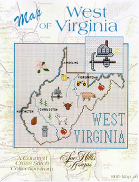 West Virginia Map Sue Hillis Designs 7471 