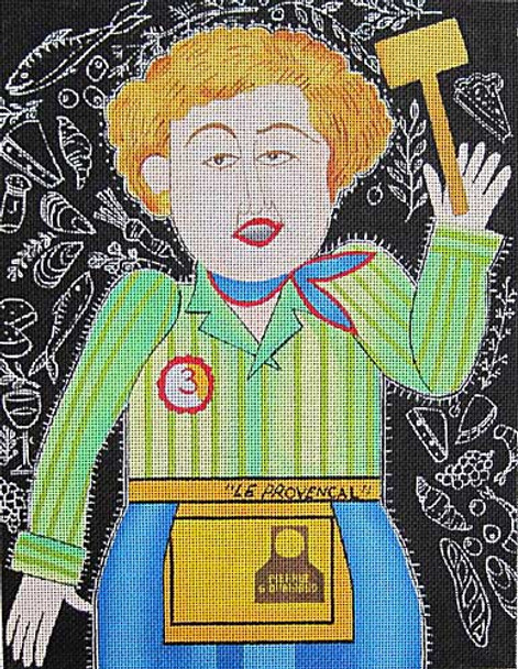 Maggie & Co. M-1879 Julia Child © Kathleen Taylor	9 x 11-1/2"	18 Mesh