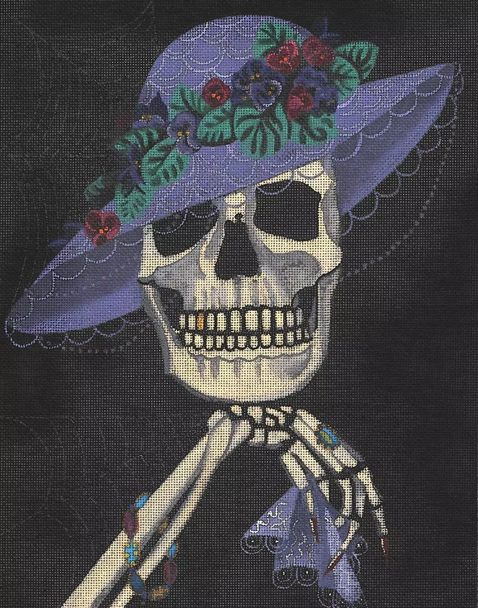 5140 Leigh Designs Miss Haversham Skull 11" x 14" 18 Mesh Skull & Bone