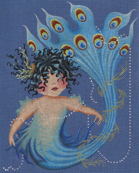 4413 Leigh Designs Fantine Mermaid 8" x 10" 18 Mesh Water Baby Canvas Only Inquire If Stitch Guide Is Available