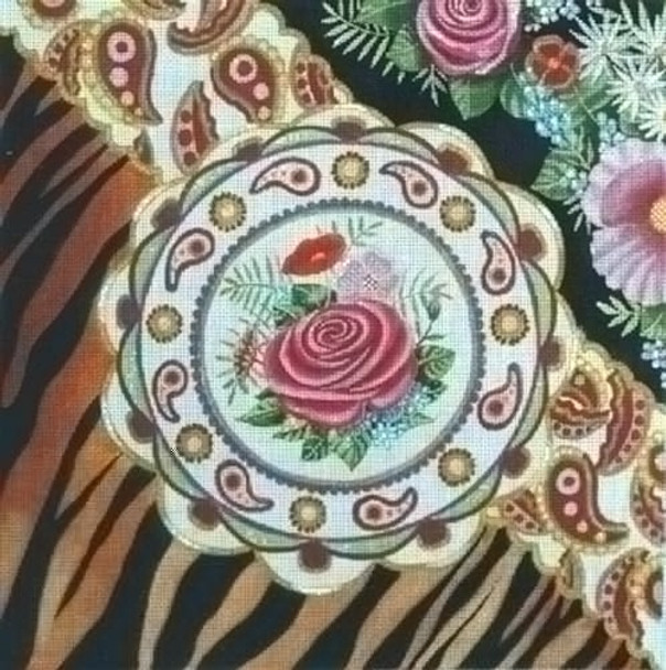 7085 Leigh Designs Tiger Paisley 13 Mesh 15" x 15" Wild Floral