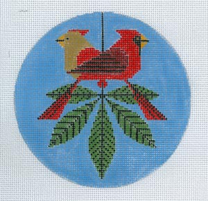 Ornament HC-O310 Cardinals Consorting Charley Harper 18  Mesh 5" Round