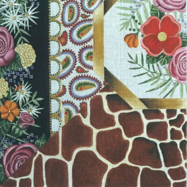 7080 Leigh Designs Giraffe Paisley 13 Mesh 15" x 15" Wild Floral