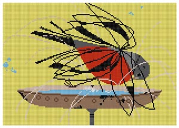 Robin Bathing HC-R251 Charley Harper 13 Mesh  12 x 81⁄2