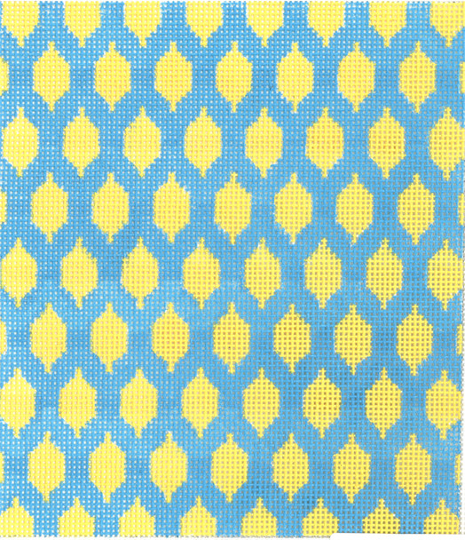 SOS4004 Lemons on Teal 18 Mesh 5in x 6in BG Size Son of a Stitch Designs