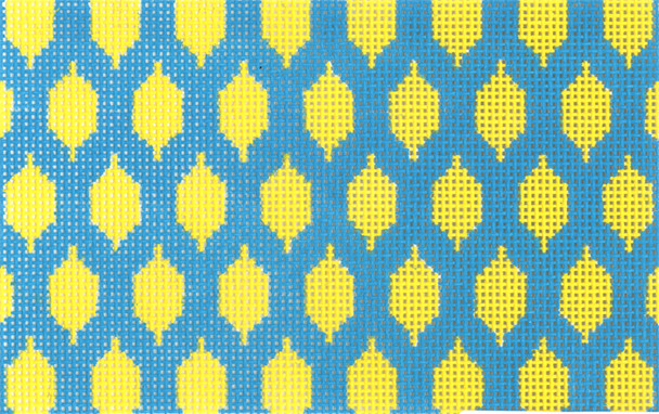 SOS5004 Lemons on Teal 18 Mesh 5.25in x 3in BD Size Son of a Stitch Designs