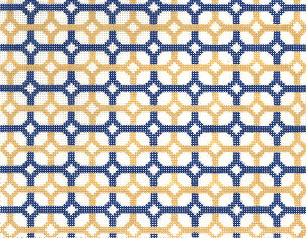 SOS7001 Navy & Yellow Diamonds  18 Mesh 10.25in x 8.25in BF Size Son of a Stitch Designs