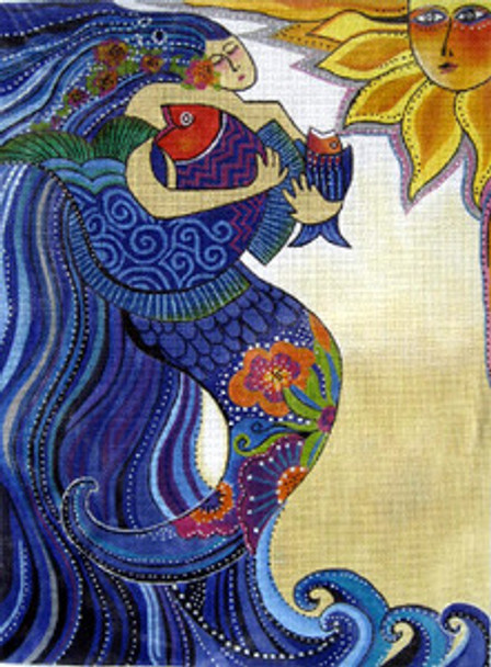 LB-04 Ocean Song Mermaid With stitch guide 12 x 16 18  Mesh LAUREL BURCH