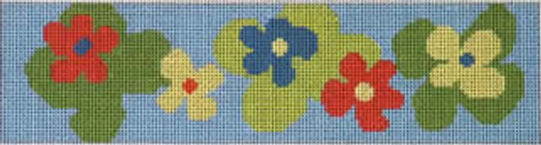 166a Flower Power W/STITCH GUIDE 2x8 18 Mesh Map Designs 