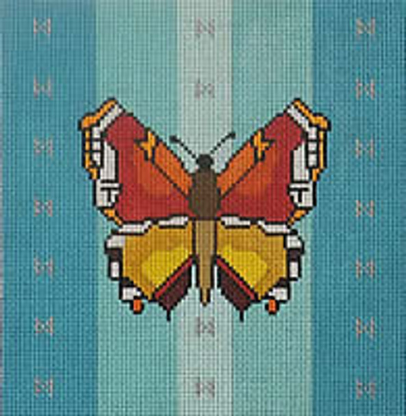 167b Butterfly, blue back 8x8 13 Mesh Map Designs 