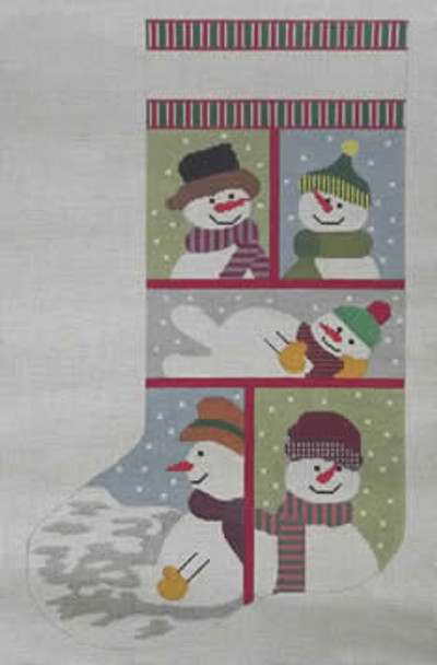 201 Snowmen Coll. Stocking 19.5 x 12 13Mesh Map Designs 