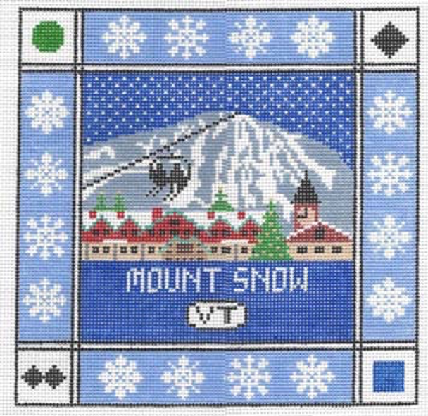 Mount Snow, VT ‐ Square 8.75 x 8.75 13 Mesh Doolittle Stitchery S105