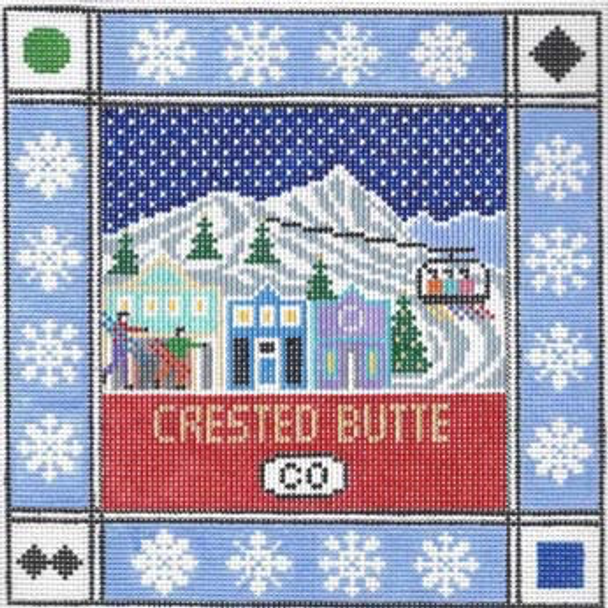 Crested Butte Colorado ‐ Square 8.75 x 8.75 13 Mesh Doolittle Stitchery S120