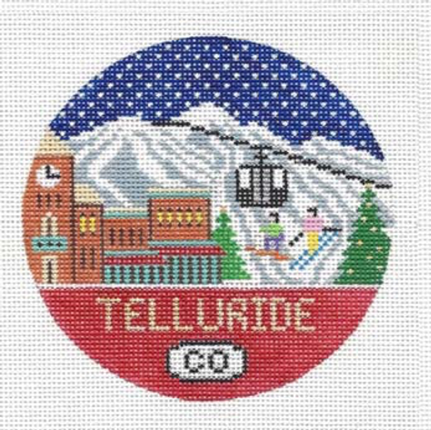 Telluride, Colorado Round 4.25 x 4.25 18 Mesh Doolittle Stitchery R113 