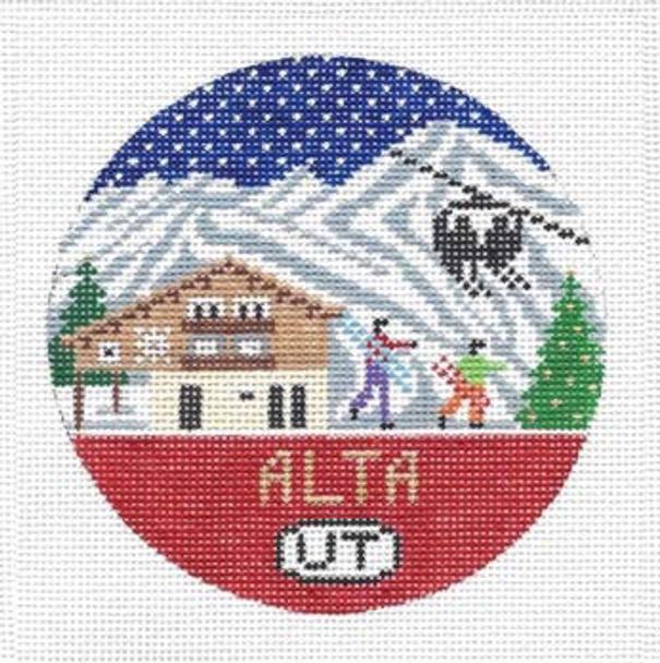 Alta, Utah R118 Round 4.25 x 4.25 18 Mesh Doolittle Stitchery