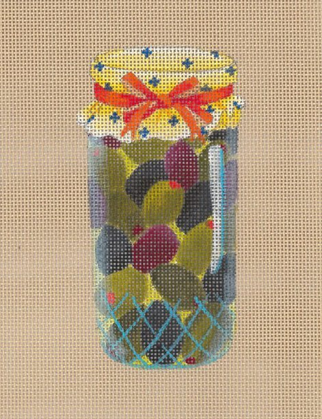 ED-17153 Mediterranean Olives 18g, approx. 3" x 6" DeDe's Needleworks