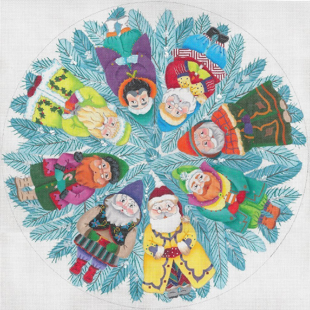 ED-17168  Forest Elves Wreath 18g, 14.5" diameter DeDe's Needleworks