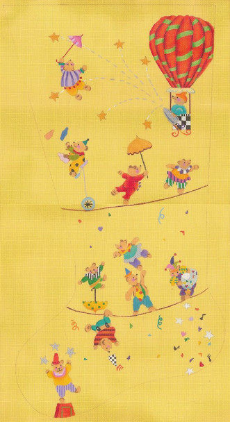 ED-17210/13Teddy's Holiday Circus Stacking 13g, 11" x 21" DeDe's Needleworks