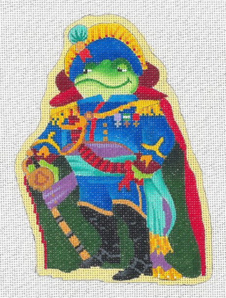 ED-17213 Notorious Frog 18g, 4.5" x 6.5" in Glitter canvas DeDe's Needleworks