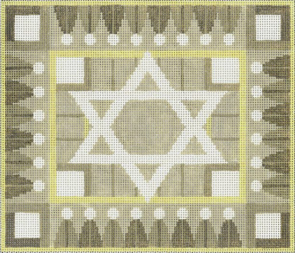 JT085B Geo Border Taupe TEFILLIN Size: 9.5 x 8,13g Two A T Design