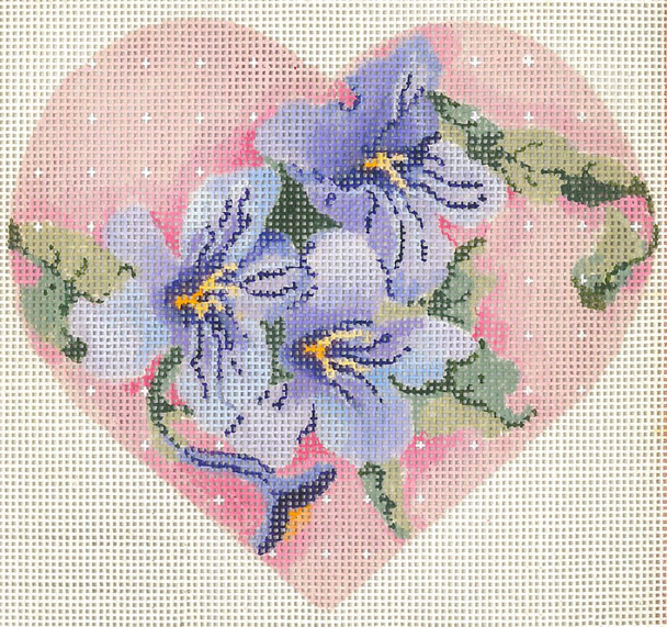HEART JJH-6065 Three Petunias 18g, 5.5" x 5" JOY JUAREZ