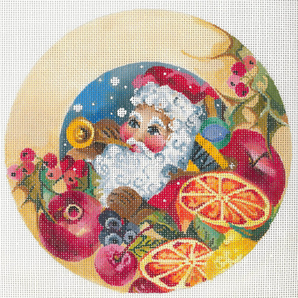ORNAMENT JJO-2083 Santa Blowing Trumpet 18g, 7" diameter JOY JUAREZ