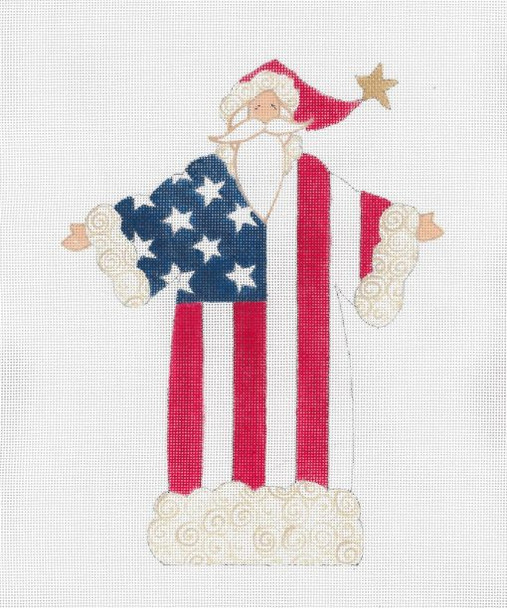 CB-175 The American Flag Santa 18g, 7.5" x 10" CURTIS BOEHRINGER