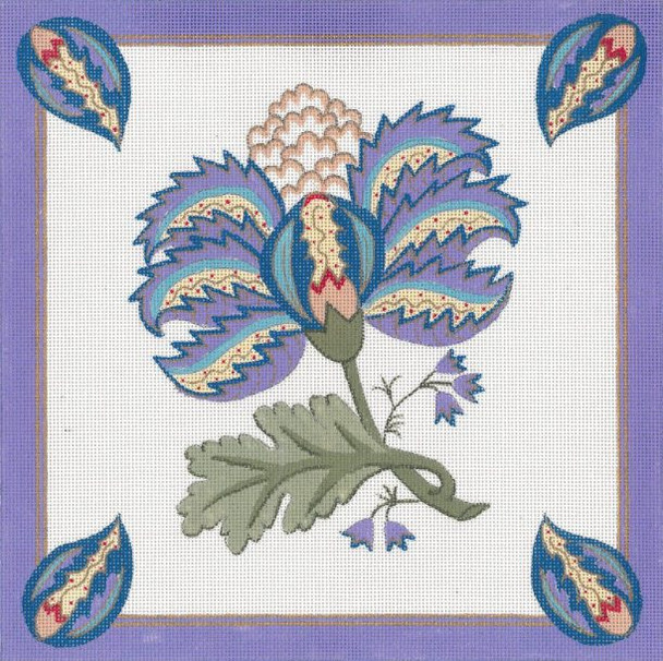 228-FC Turkish Design w/ Lavender Border 18g, 10" x 10" Border Creative Needle