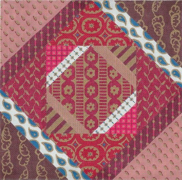 469-FC Red Moroccan Patchwork 13g, 13" x 13" Creative Needle