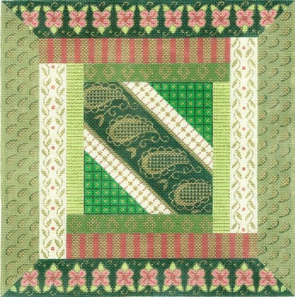 488-FC Green Moroccan Patchwork 13g, 13" x 13" Creative Needle