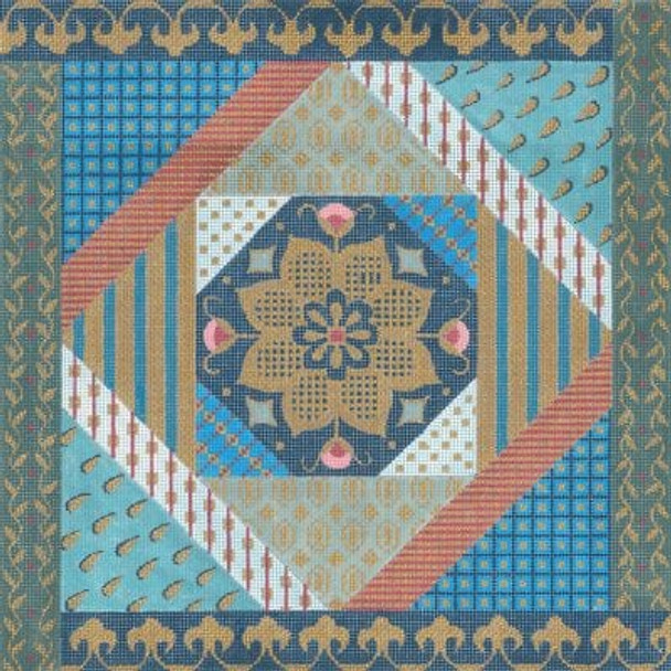 489-FC Green Moroccan Patchwork 13g, 13" x 13" Creative Needle