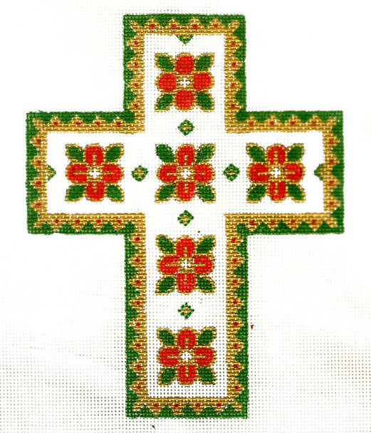 544-JH Cross w/ Red Flower Cross w/ Red Flower  18g, 4" x 5" Creative Needle