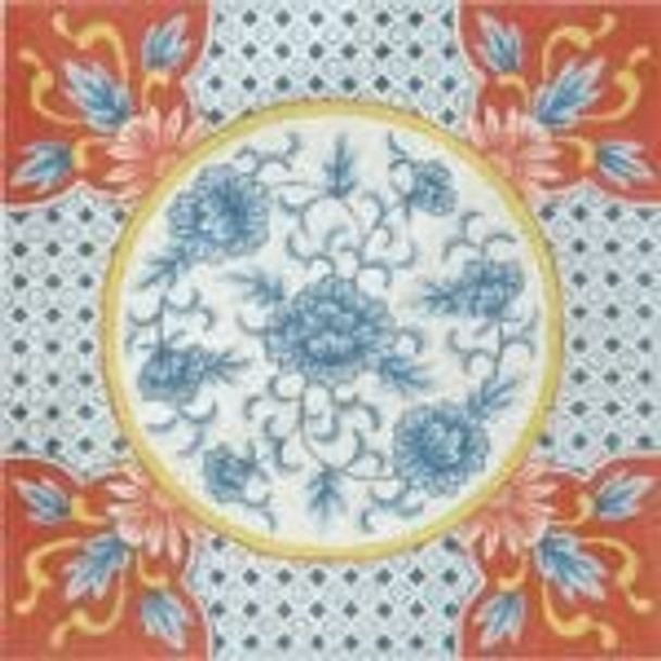 OD-215 Square Imari Blue/Rust 13g, 13" x 13" Creative Needle