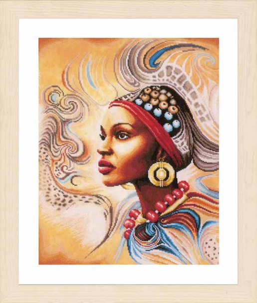PN167128 Counted Cross Stitch Kit Mother Africa 10,5 threads/cm (27ct)	printed back Lanarte Kit 