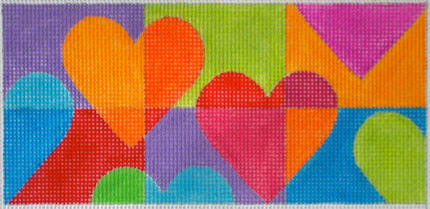 H109A Floating Hearts Checkbook2.75x6  EyeCandy Needleart