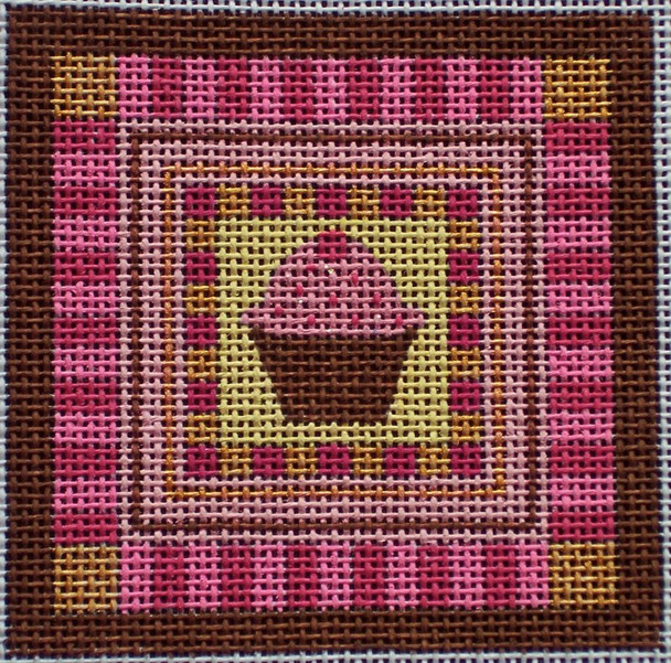 F101B Pastry Petites - Cupcake 3.5 Square 18 Mesh EyeCandy Needleart