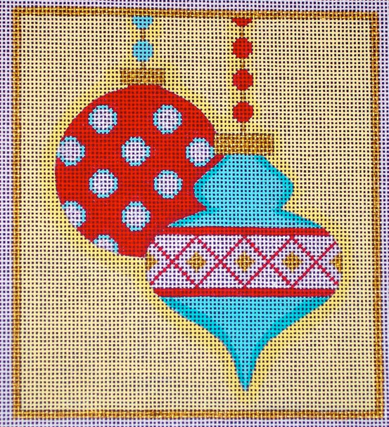 CH405A Mod Ornaments Mini - Blue/Red 5x5.75 EyeCandy Needleart