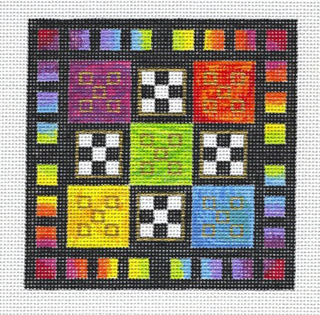 G104D Stained Glass Ornament 4.5 x 4.5 18 Mesh EyeCandy Needleart