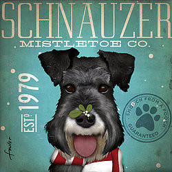 200 series:  TC-SF-203 12x12 18ct Schnauzer Mistletoe Tango & Chocolate