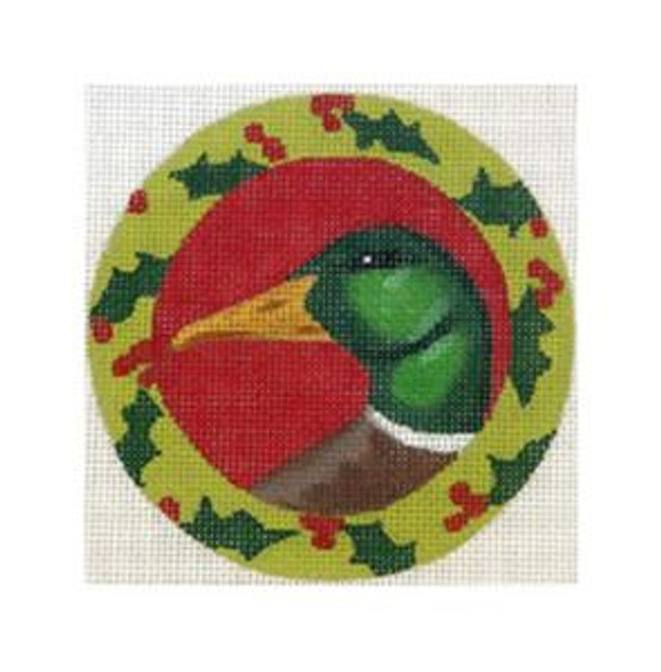 CL3631 Christmas Duck 4" round   18 count Claire Lloyd Designs 