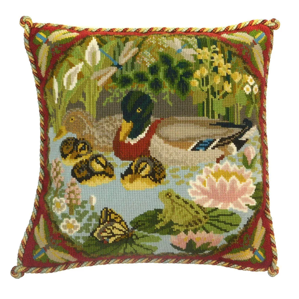Duck Pond With Dark Red Background Elizabeth Bradley Designs