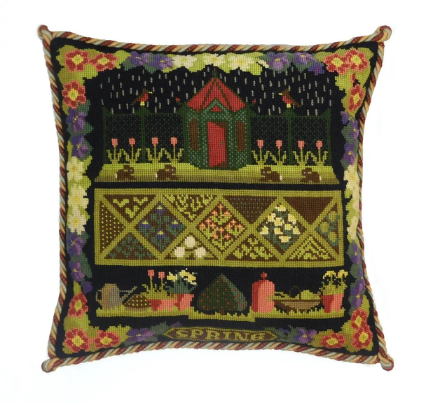 Spring Sampler With Black Background Elizabeth Bradley Designs