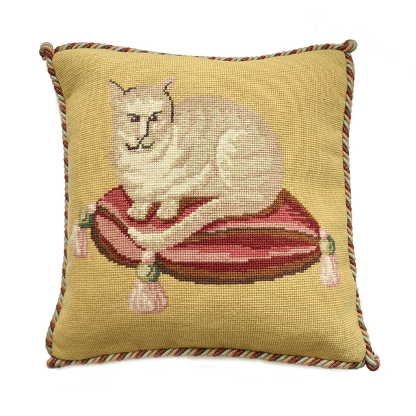 The Cream Cat With Yellow Background Elizabeth Bradley Designs