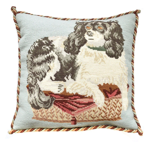 The King Charles Spaniel With Pale Blue Background Elizabeth Bradley Designs