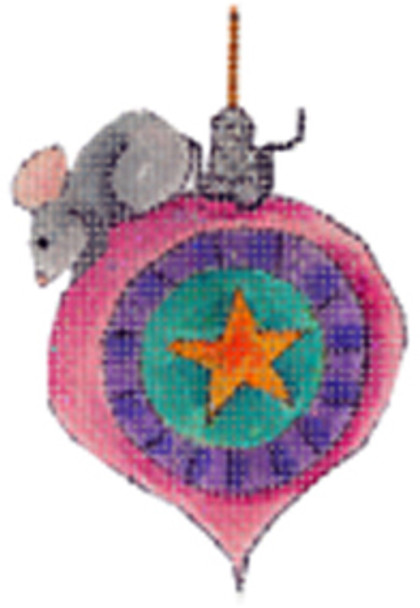 COC-102J Mouse On An Ornament 13 Mesh 3 X 4.5 Renaissance Designs